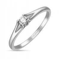 Помолвочное кольцо R01-SL06-015-G2-М12593 из белого золота, гладкое