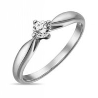 Помолвочное кольцо R01-SOL53-020-G2-М12599 из белого золота, гладкое