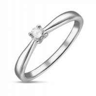 Помолвочное кольцо R01-SOL60-010-G2-М12600 из белого золота, гладкое